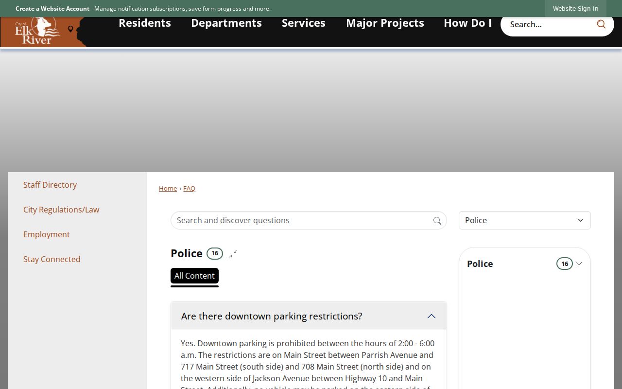 Elk River parking ticket payment FAQ relevant to Elk River warrant records